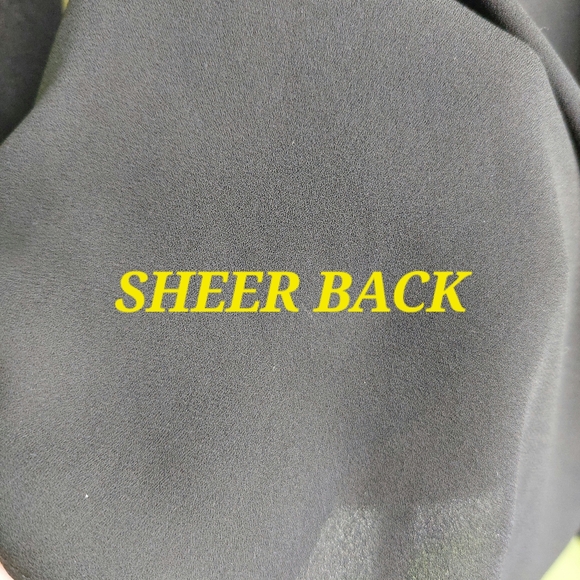 Loft Women's Black Button Up Sweater Shirt w/Sheer Back Size Small Wool Blend - Picture 4 of 8